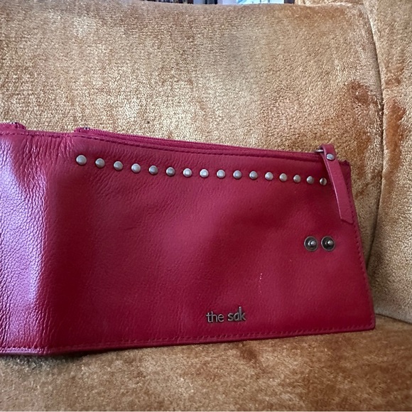 The Sak Silverlake Sequoia Tab Bifold Wallet Scarlet Red Leather - Picture 10 of 13